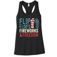 Flip Flops Fireworks & Freedom Fourth Of July Women's Racerback Tank