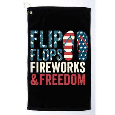 Flip Flops Fireworks & Freedom Fourth Of July Platinum Collection Golf Towel