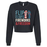 Flip Flops Fireworks & Freedom Fourth Of July Cropped Pullover Crew