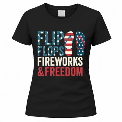 Flip Flops Fireworks & Freedom Fourth Of July Women's T-Shirt