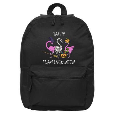 Flamingoween Funny Flamingo Halloween 16 in Basic Backpack