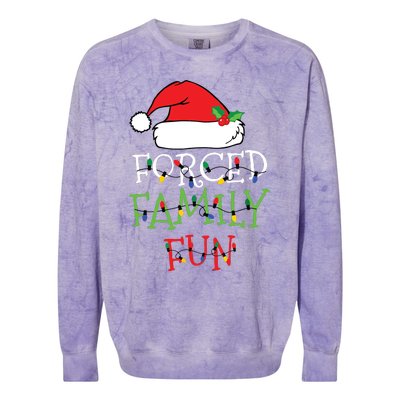 Forced Family Fun Sarcastic Christmas Pajama Family Funny Colorblast Crewneck Sweatshirt