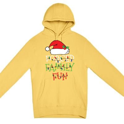 Forced Family Fun Sarcastic Christmas Pajama Family Funny Premium Pullover Hoodie