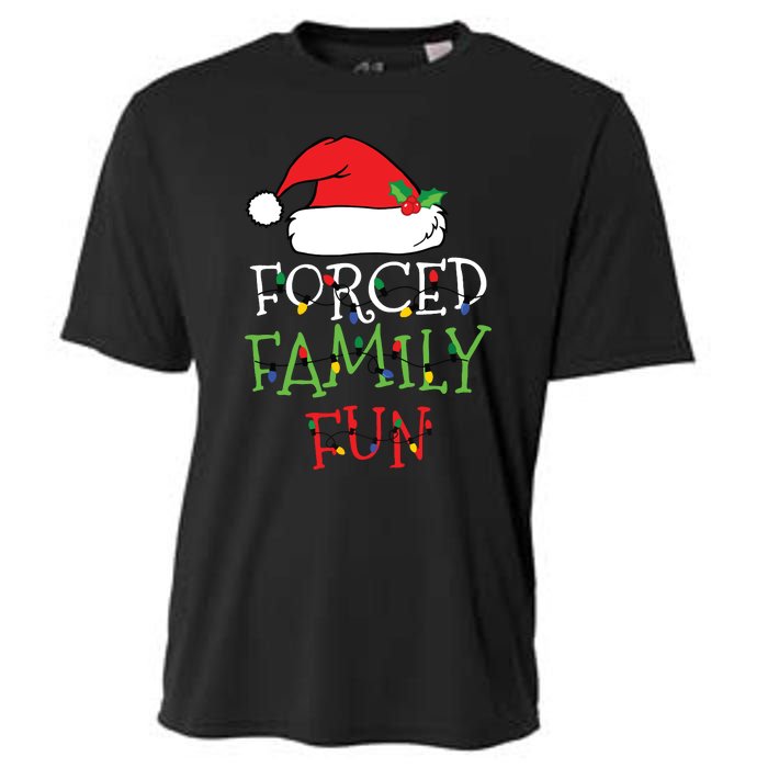 Forced Family Fun Sarcastic Christmas Pajama Family Funny Cooling Performance Crew T-Shirt