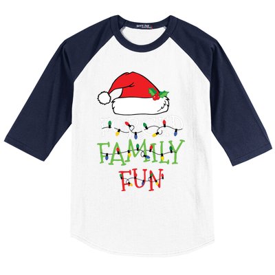 Forced Family Fun Sarcastic Christmas Pajama Family Funny Baseball Sleeve Shirt