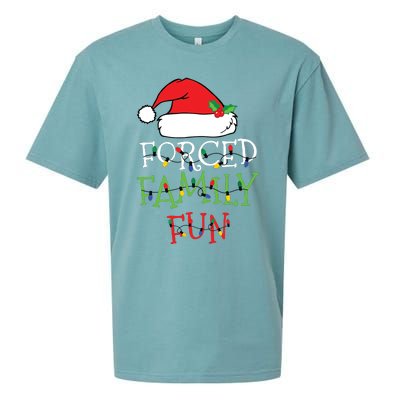 Forced Family Fun Sarcastic Christmas Pajama Family Funny Sueded Cloud Jersey T-Shirt