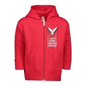 Faith Family Firearms & Freedom American Flag Pro God Guns Toddler Zip Fleece Hoodie