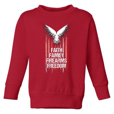 Faith Family Firearms & Freedom American Flag Pro God Guns Toddler Sweatshirt