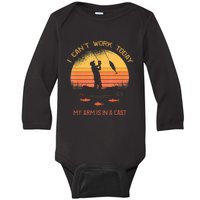 Funny Fishin Fisherman Arm Cast Fish Hunting Baby Long Sleeve Bodysuit