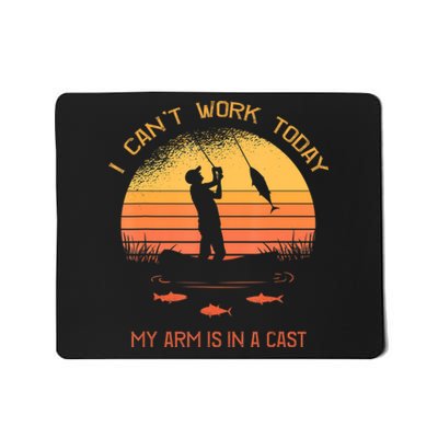 Funny Fishin Fisherman Arm Cast Fish Hunting Mousepad