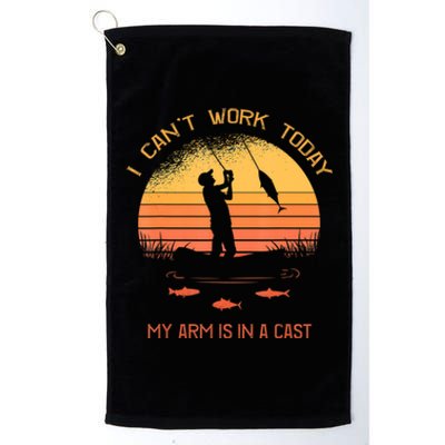 Funny Fishin Fisherman Arm Cast Fish Hunting Platinum Collection Golf Towel