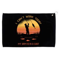 Funny Fishin Fisherman Arm Cast Fish Hunting Grommeted Golf Towel