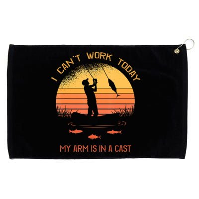 Funny Fishin Fisherman Arm Cast Fish Hunting Grommeted Golf Towel