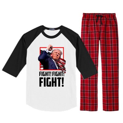 Fight! Fight! Fight! Donald Trump Political Election 2024 Raglan Sleeve Pajama Set