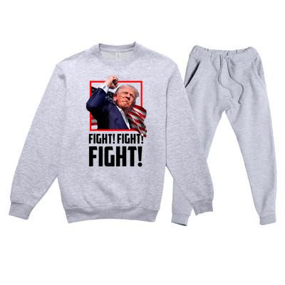 Fight! Fight! Fight! Donald Trump Political Election 2024 Premium Crewneck Sweatsuit Set