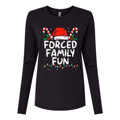 Forced Family Fun Sarcastic Christmas Funny Womens Cotton Relaxed Long Sleeve T-Shirt