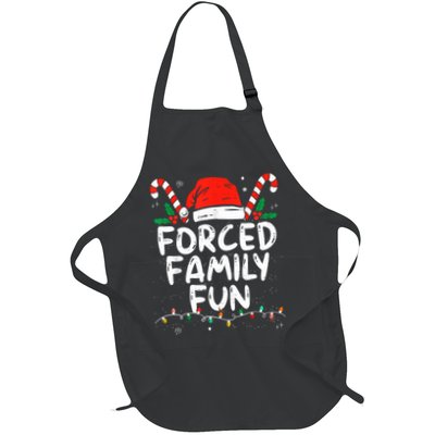Forced Family Fun Sarcastic Christmas Funny Full-Length Apron With Pockets