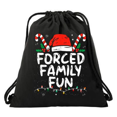Forced Family Fun Sarcastic Christmas Funny Drawstring Bag