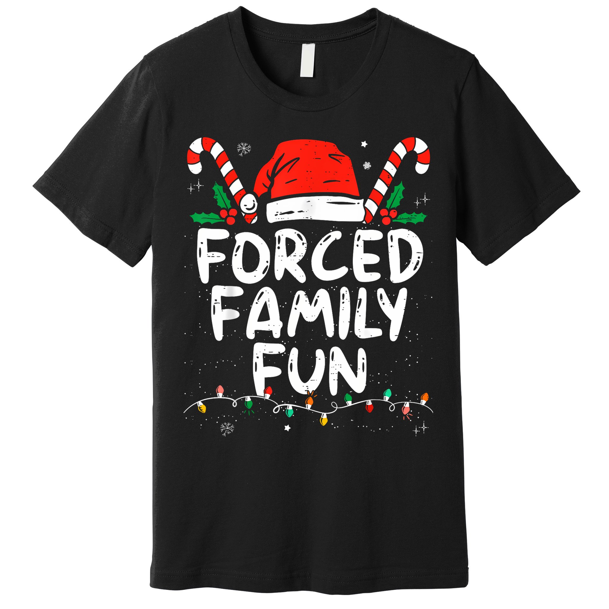 Forced Family Fun Sarcastic Christmas Funny Premium T-Shirt
