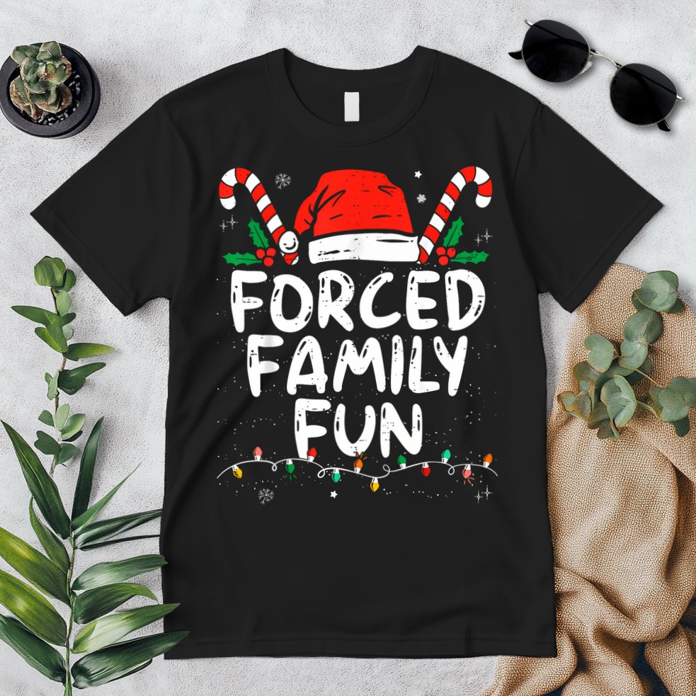 Forced Family Fun Sarcastic Christmas Funny Premium T-Shirt