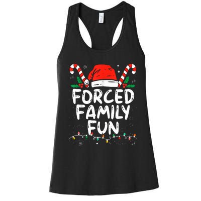 Forced Family Fun Sarcastic Christmas Funny Women's Racerback Tank