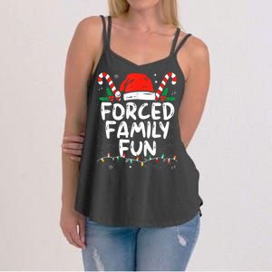 Forced Family Fun Sarcastic Christmas Funny Women's Strappy Tank