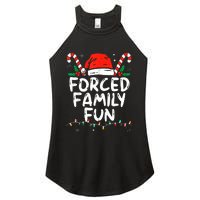 Forced Family Fun Sarcastic Christmas Funny Women's Perfect Tri Rocker Tank