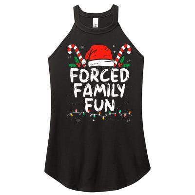 Forced Family Fun Sarcastic Christmas Funny Women's Perfect Tri Rocker Tank