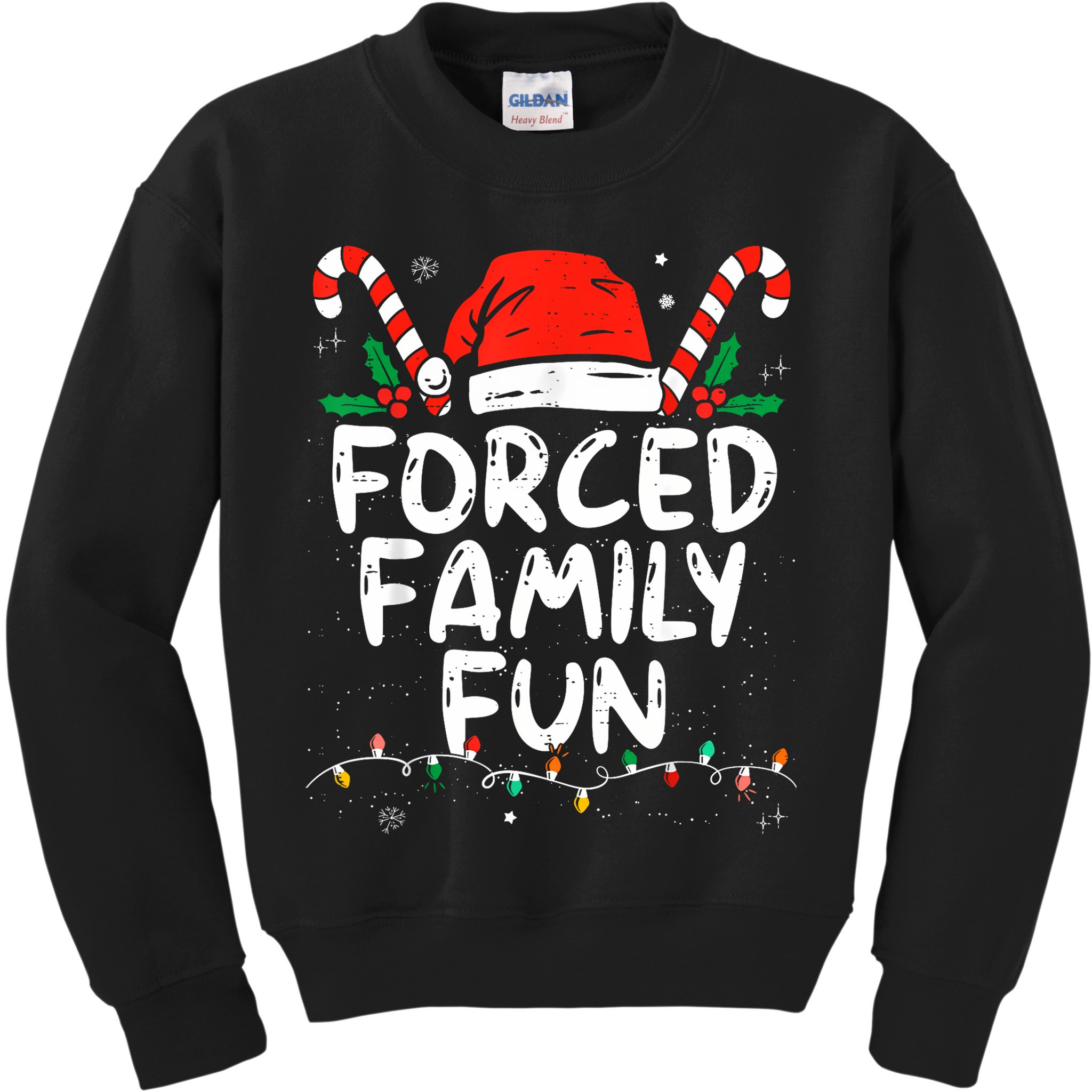 Forced Family Fun Sarcastic Christmas Funny Kids Sweatshirt