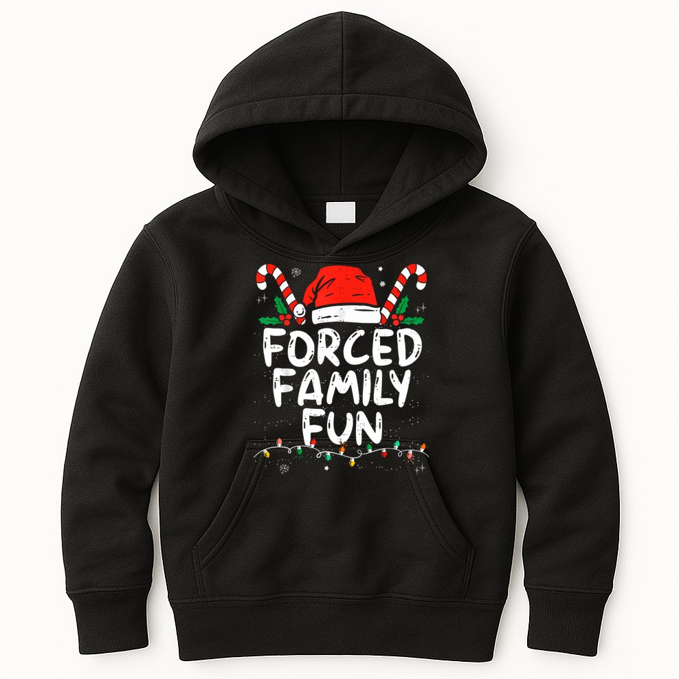 Forced Family Fun Sarcastic Christmas Funny Kids Hoodie
