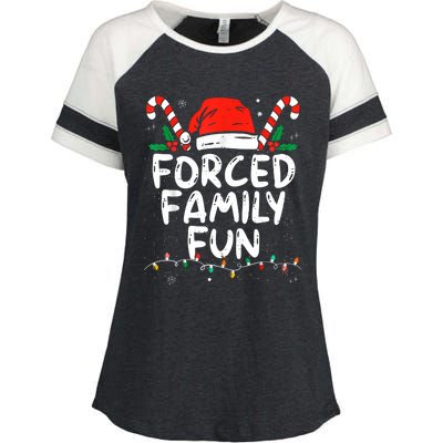 Forced Family Fun Sarcastic Christmas Funny Enza Ladies Jersey Colorblock Tee