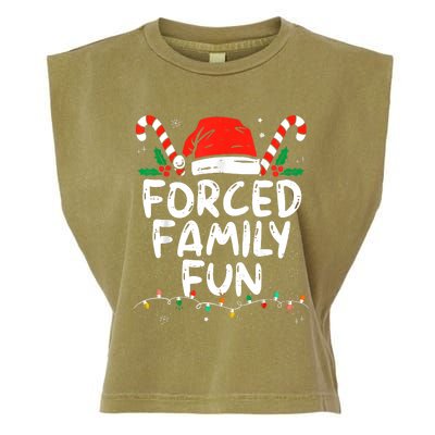 Forced Family Fun Sarcastic Christmas Funny Garment-Dyed Women's Muscle Tee