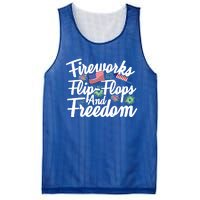 Flip Flops Fireworks And Freedom Fourth Of July Cool Gift Mesh Reversible Basketball Jersey Tank