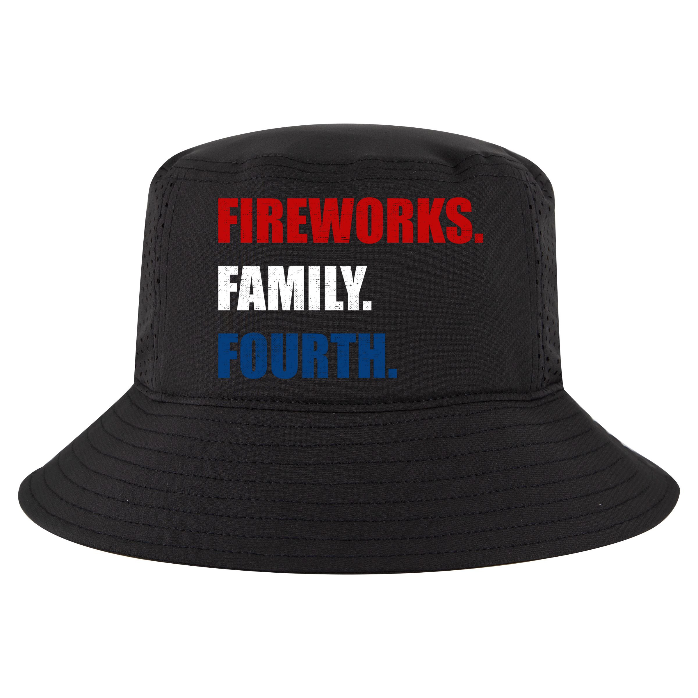 Fireworks Family Fourth Cool Comfort Performance Bucket Hat