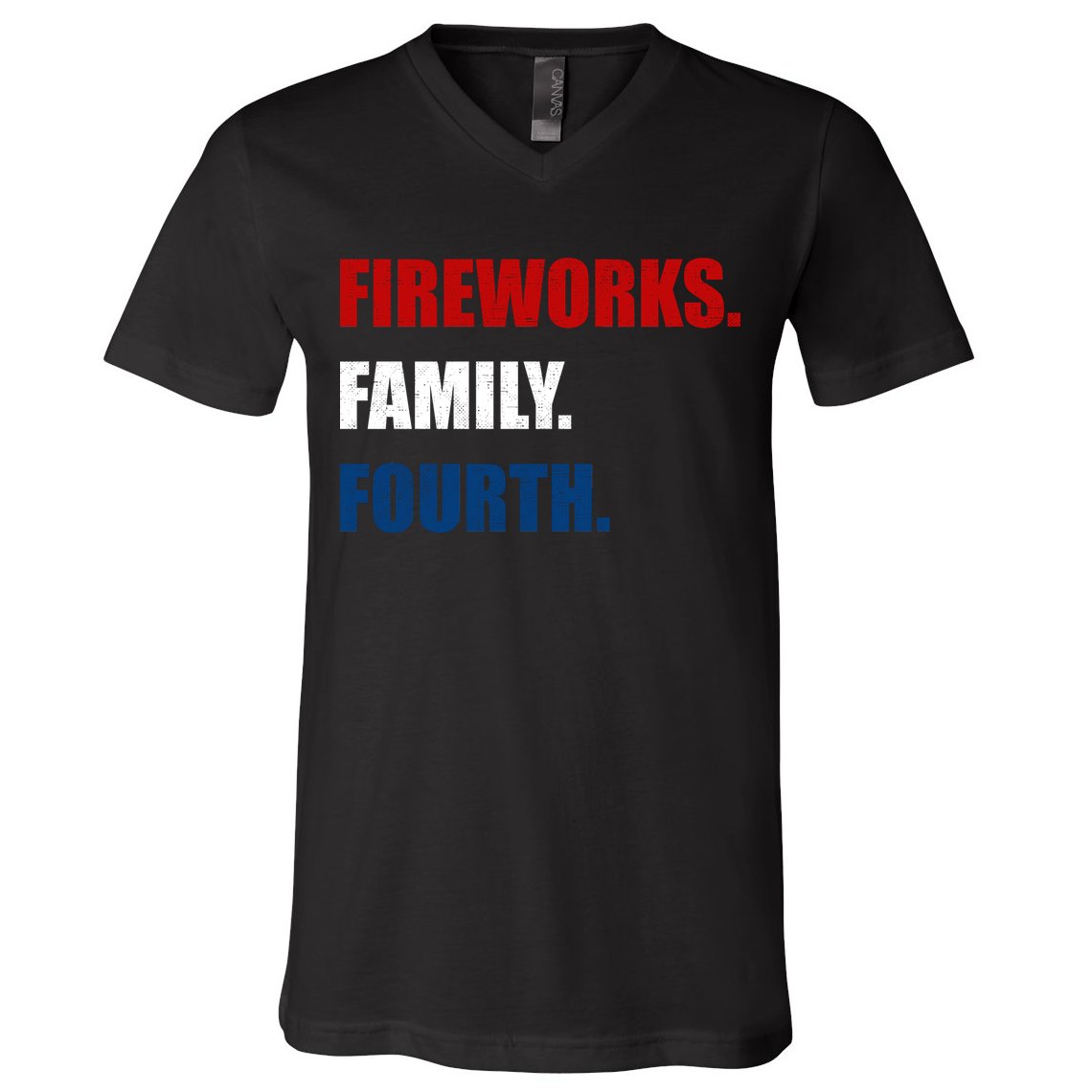 Fireworks Family Fourth V-Neck T-Shirt