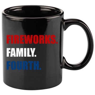 Fireworks Family Fourth 11oz C Handle Ceramic Mug