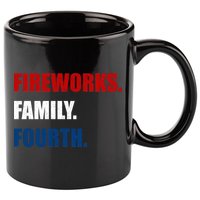 Fireworks Family Fourth 11oz C Handle Ceramic Mug