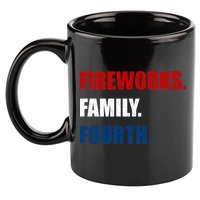 Fireworks Family Fourth 11oz C Handle Ceramic Mug