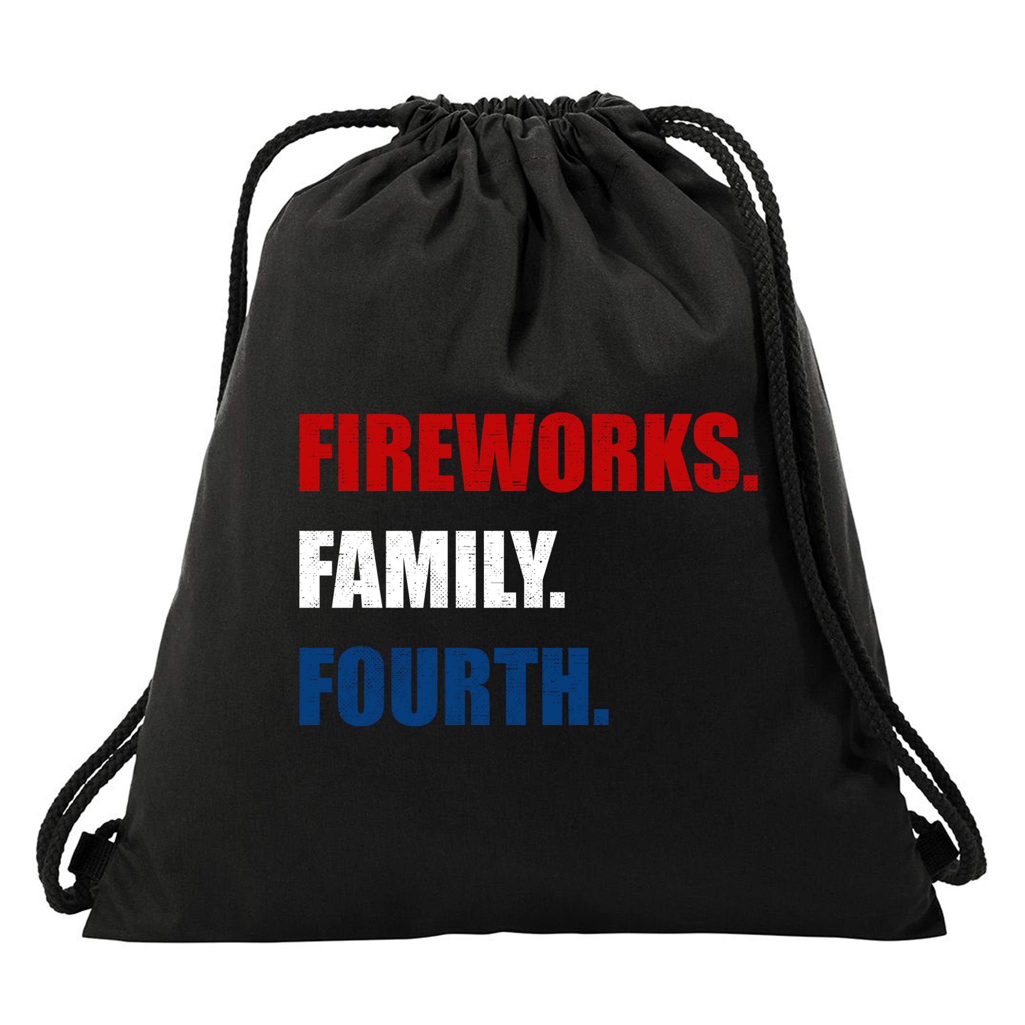 Fireworks Family Fourth Drawstring Bag