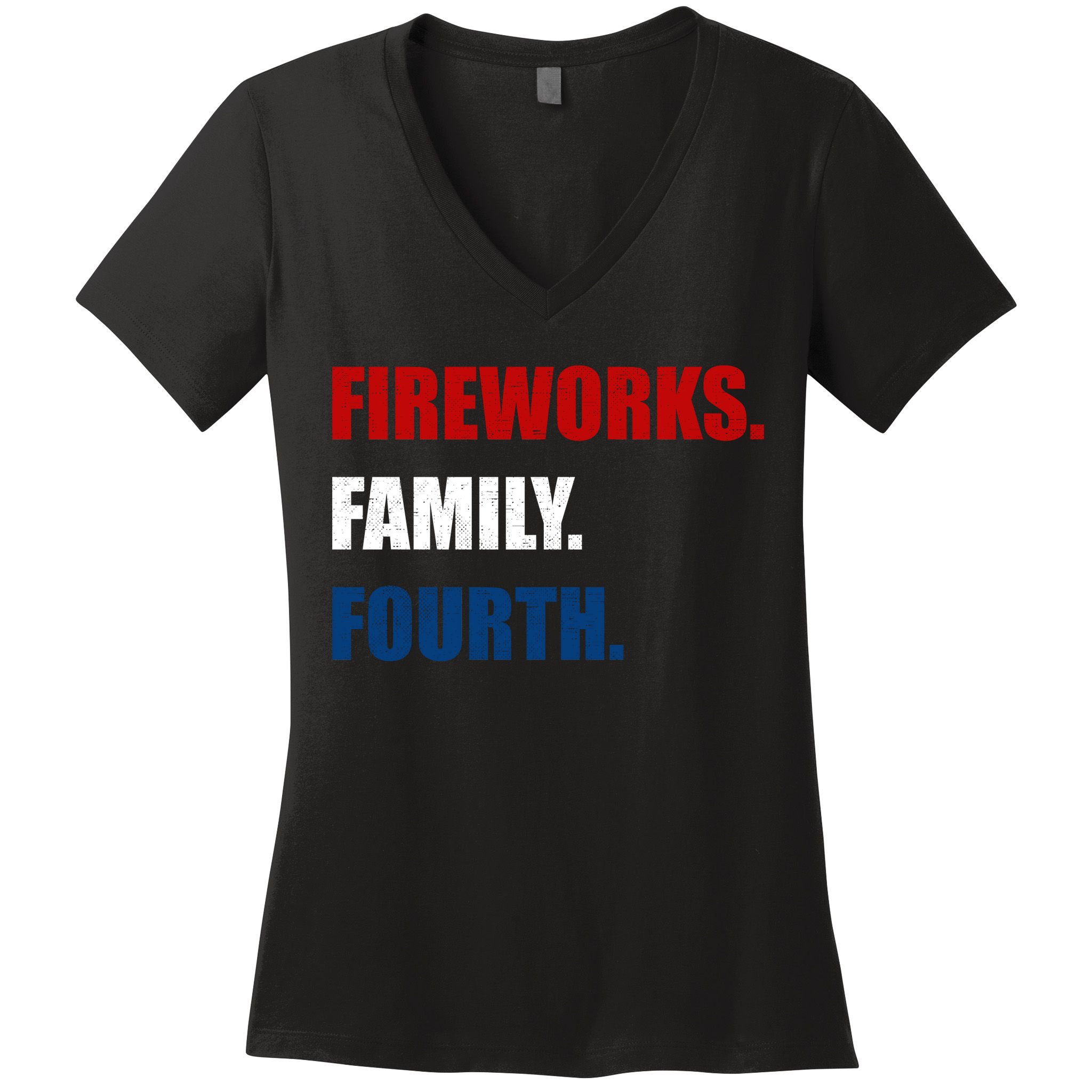 Fireworks Family Fourth Women's V-Neck T-Shirt