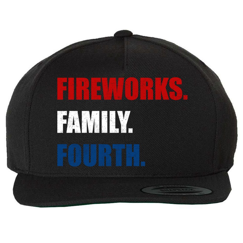Fireworks Family Fourth Wool Snapback Cap