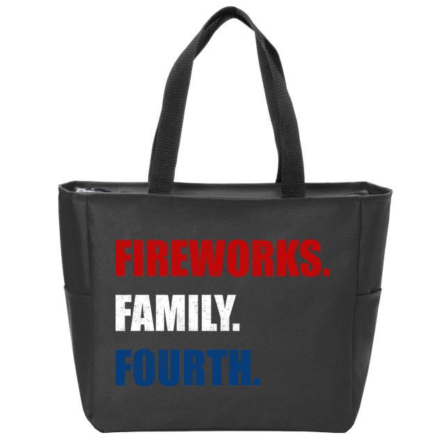 Fireworks Family Fourth Zip Tote Bag