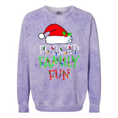 Forced Family Fun Sarcastic Christmas Pajama Family Funny Colorblast Crewneck Sweatshirt