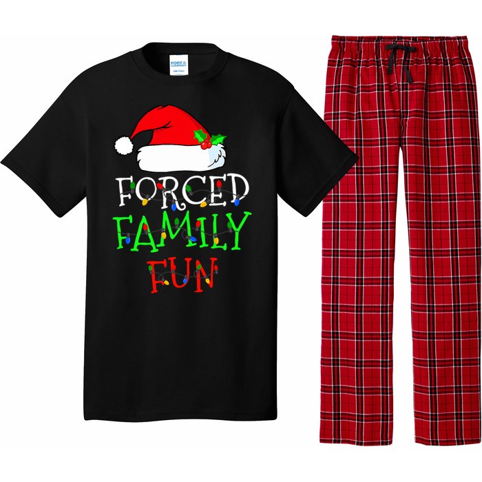 Forced Family Fun Sarcastic Christmas Pajama Family Funny Pajama Set