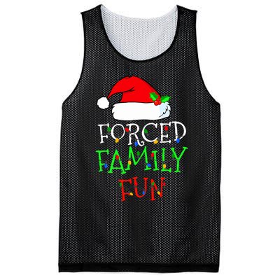 Forced Family Fun Sarcastic Christmas Pajama Family Funny Mesh Reversible Basketball Jersey Tank