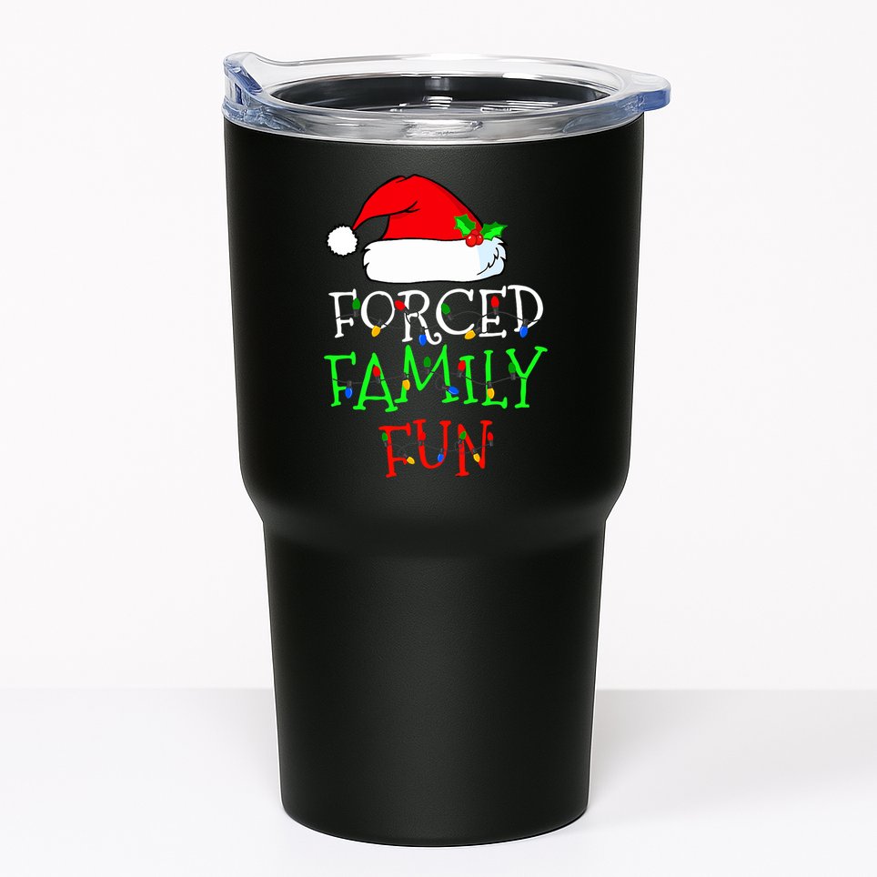 Forced Family Fun Sarcastic Christmas Pajama Family Funny Tumbler