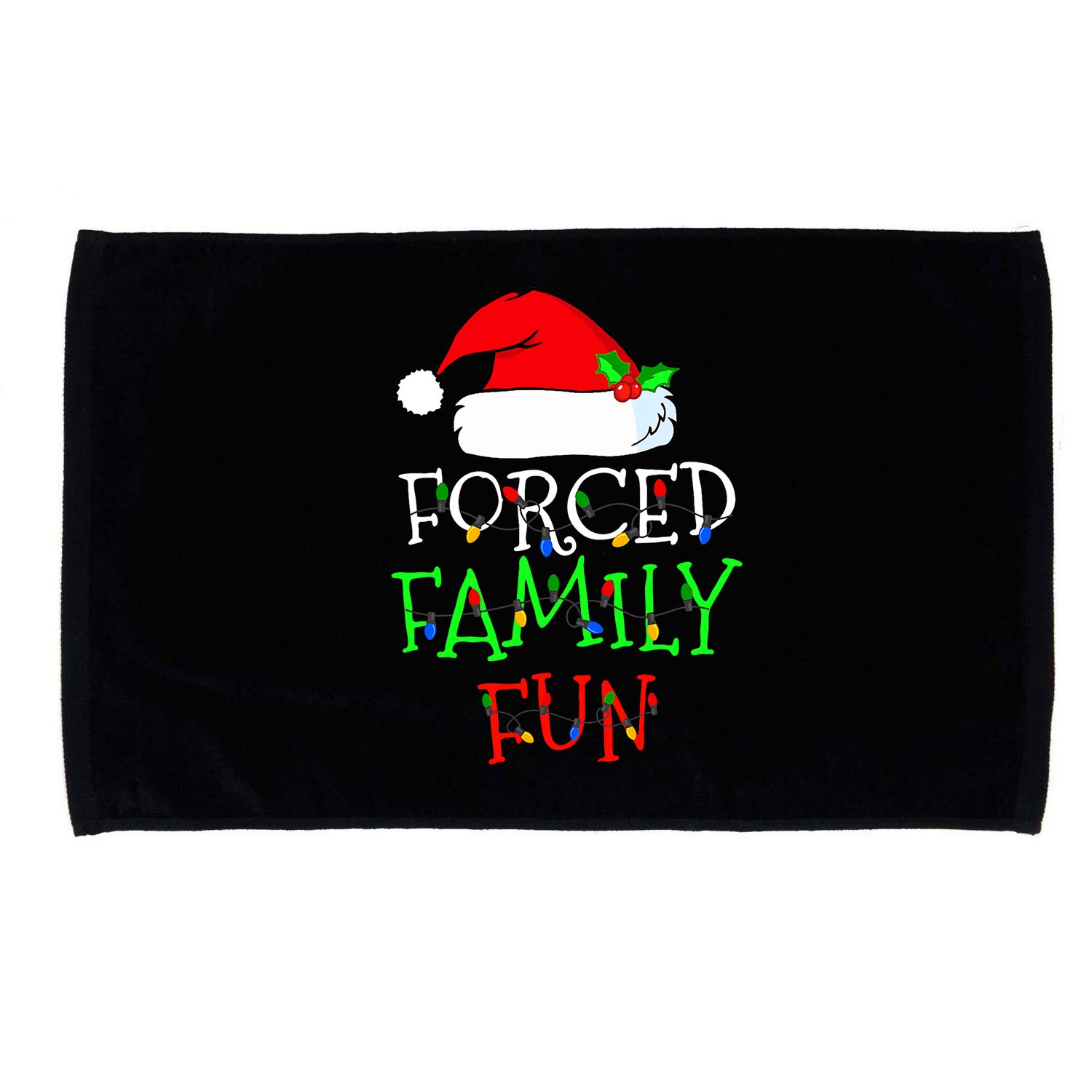 Forced Family Fun Sarcastic Christmas Pajama Family Funny Microfiber Hand Towel