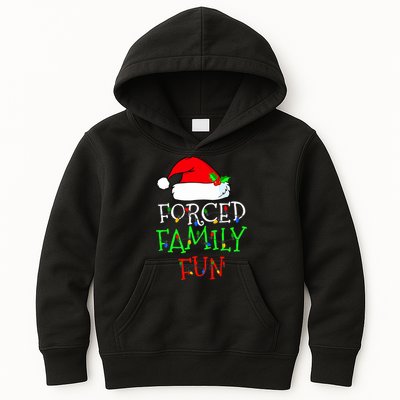 Forced Family Fun Sarcastic Christmas Pajama Family Funny Kids Hoodie