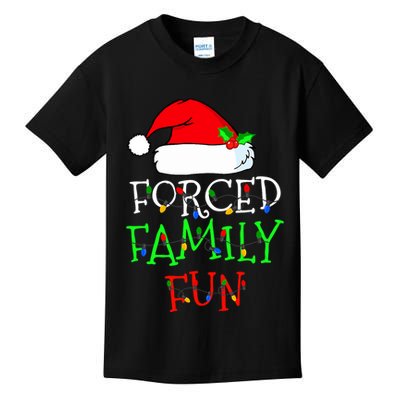 Forced Family Fun Sarcastic Christmas Pajama Family Funny Kids T-Shirt