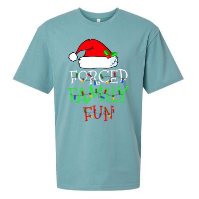 Forced Family Fun Sarcastic Christmas Pajama Family Funny Sueded Cloud Jersey T-Shirt